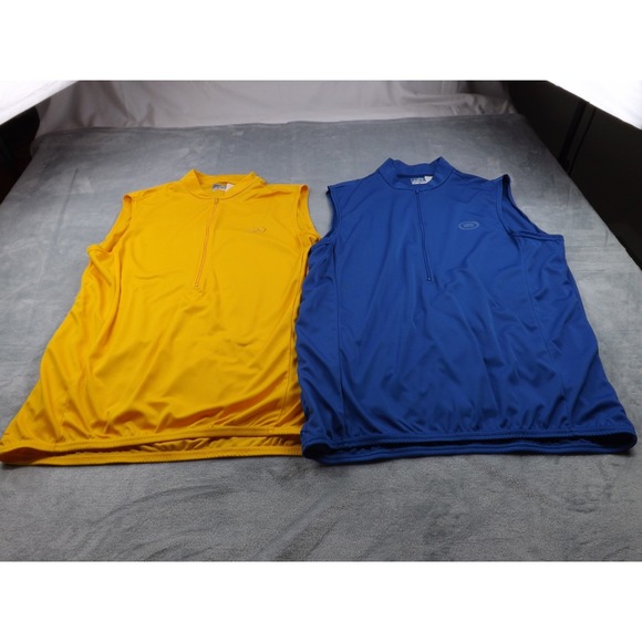 Other - Performance Bike Co Cycling Shirts Men's XL Set of 2 Royal Blue & Yellow 1/2 Zip